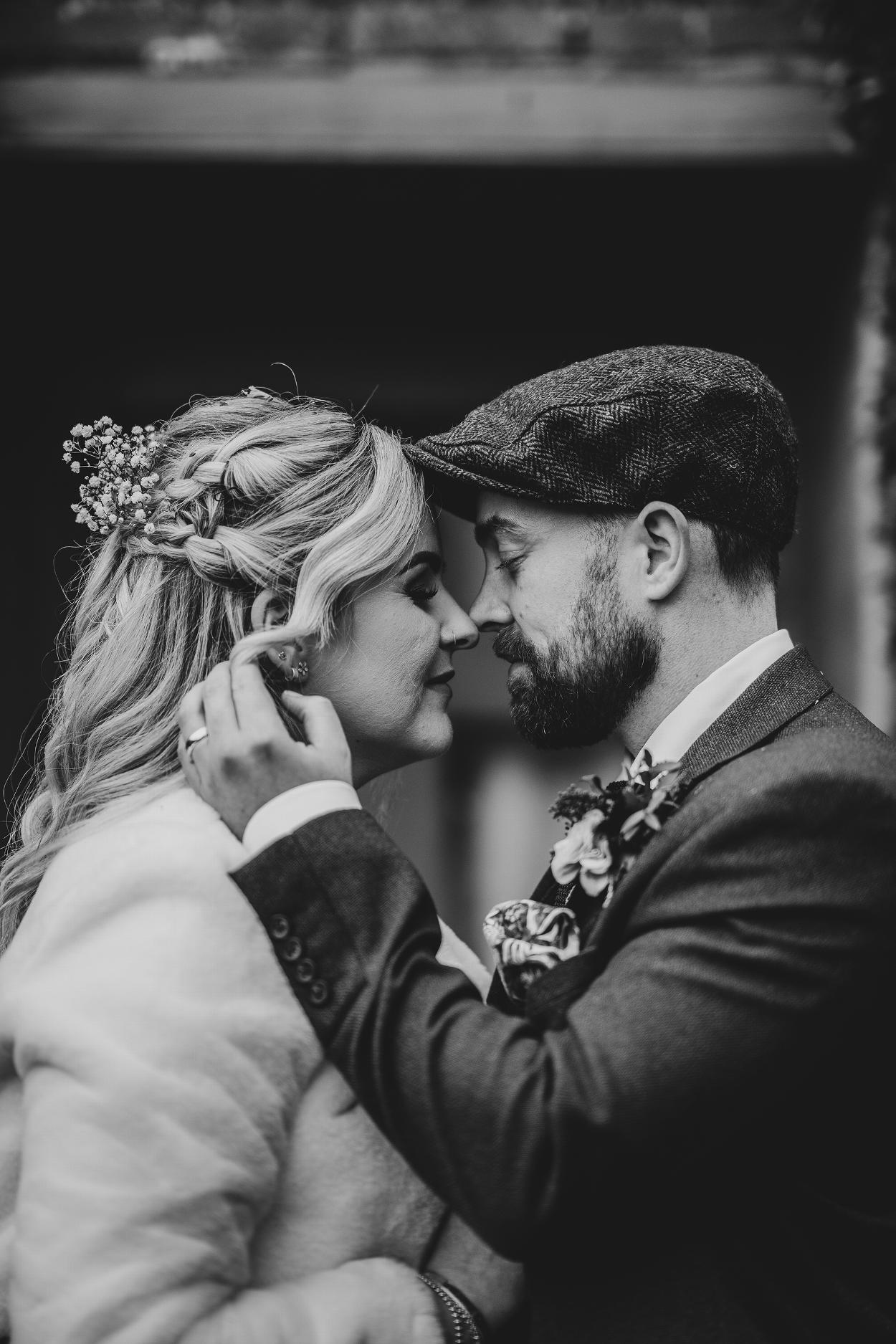 Bride and Groom - Black and White Wedding Photography - North Lincolnshire Wedding Photographer - Elsham Hall Weddings - The Jasmine Cottage Studio