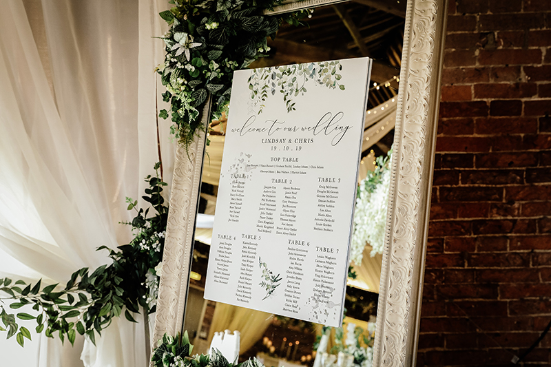 Wedding Stationery - Table Plan - Eucalyptus Wedding - Rustic Barn Wedding - Wedding Stationery North Lincolnshire