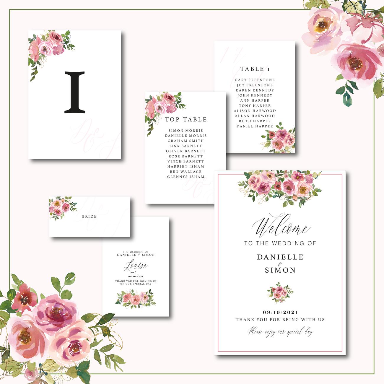 Pink Wedding Invitations - Wedding Stationery | The Jasmine Cottage Studio gallery image 2