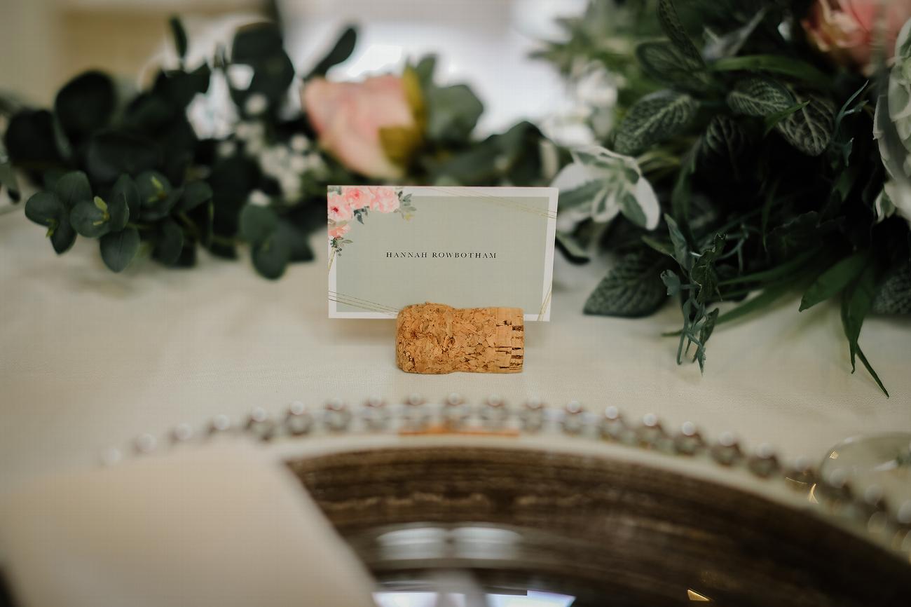 Guest Seating Place Name Card - Pink Floral Wedding Stationery - Elsham Hall Wedding Photographer